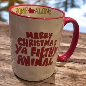 Home Alone Christmas Mug Merry Christmas Ya Filthy Animal Red Ceramic Hammered